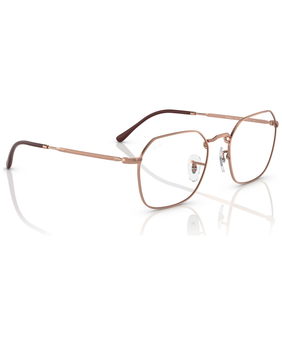Ray Ban Unisex Irregular Eyeglasses, Rx3694v51-o In Rose Gold-tone