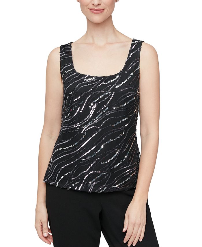 Alex Evenings Women's Sequined Jacket & Tank Top Twinset Macy's