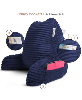 Cut Plush Striped Reading Pillow with Arms, Medium