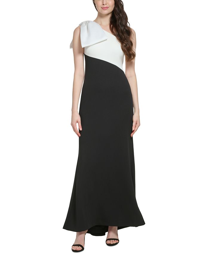 Eliza j one shoulder bow gown sales