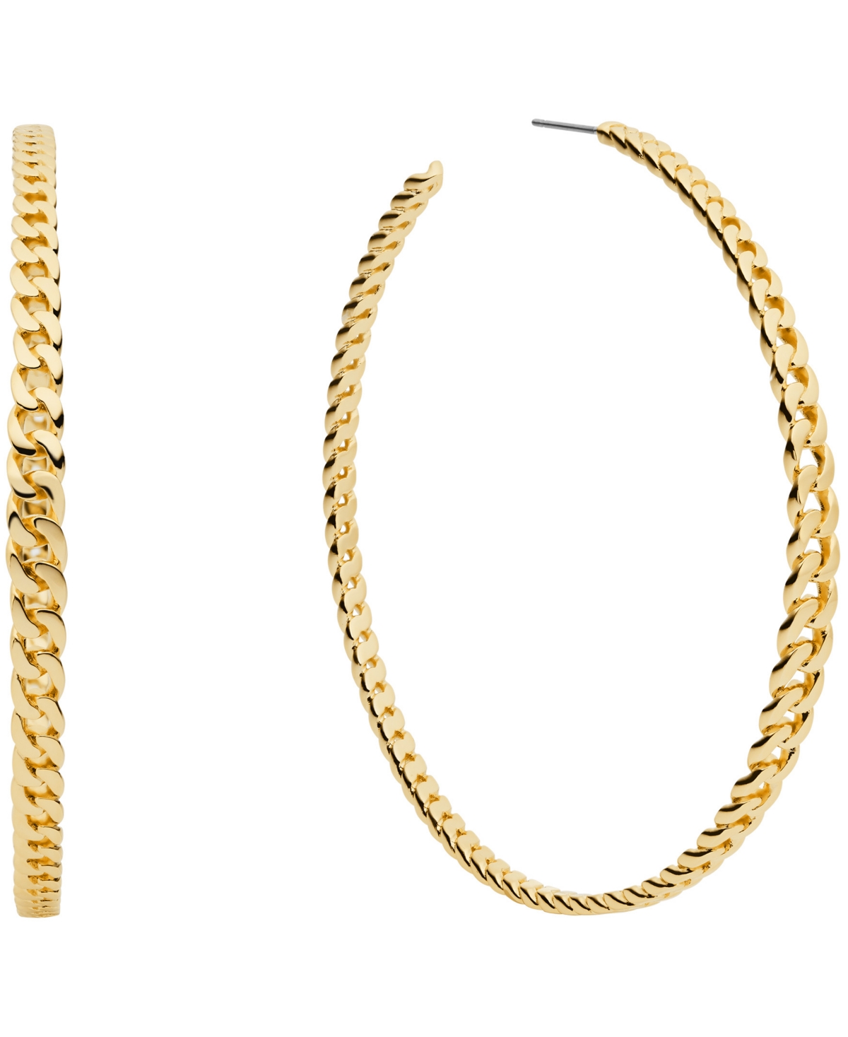 Michael Kors Statement Link Premium Gold-tone Brass Hoop Earrings