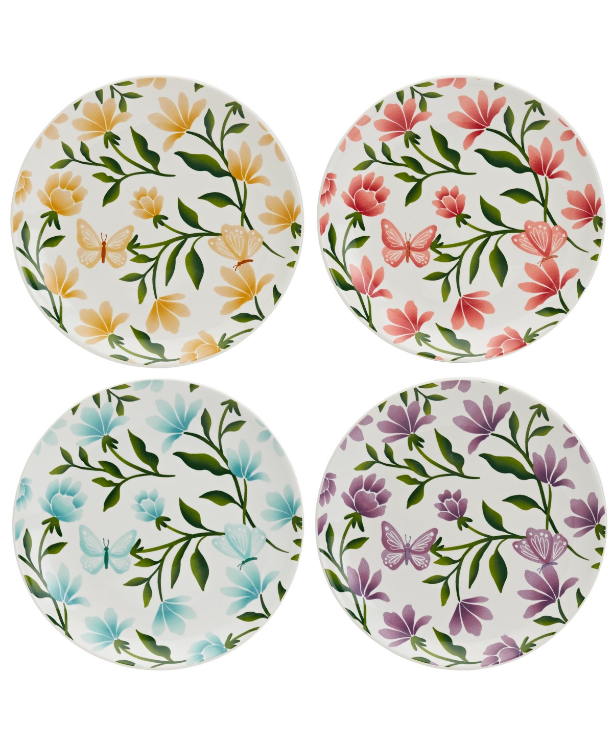 Dolly Parton 8 Floral Butterfly Salad Plates, Set of 4