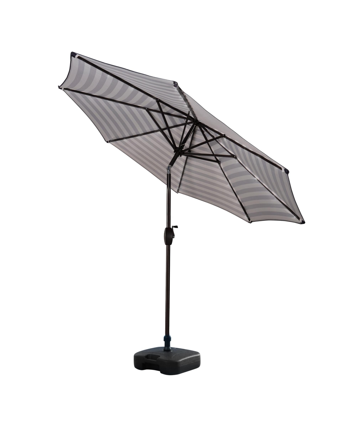 9 Ft Outdoor Patio Market Umbrella with Square Plastic Fillable Base - White