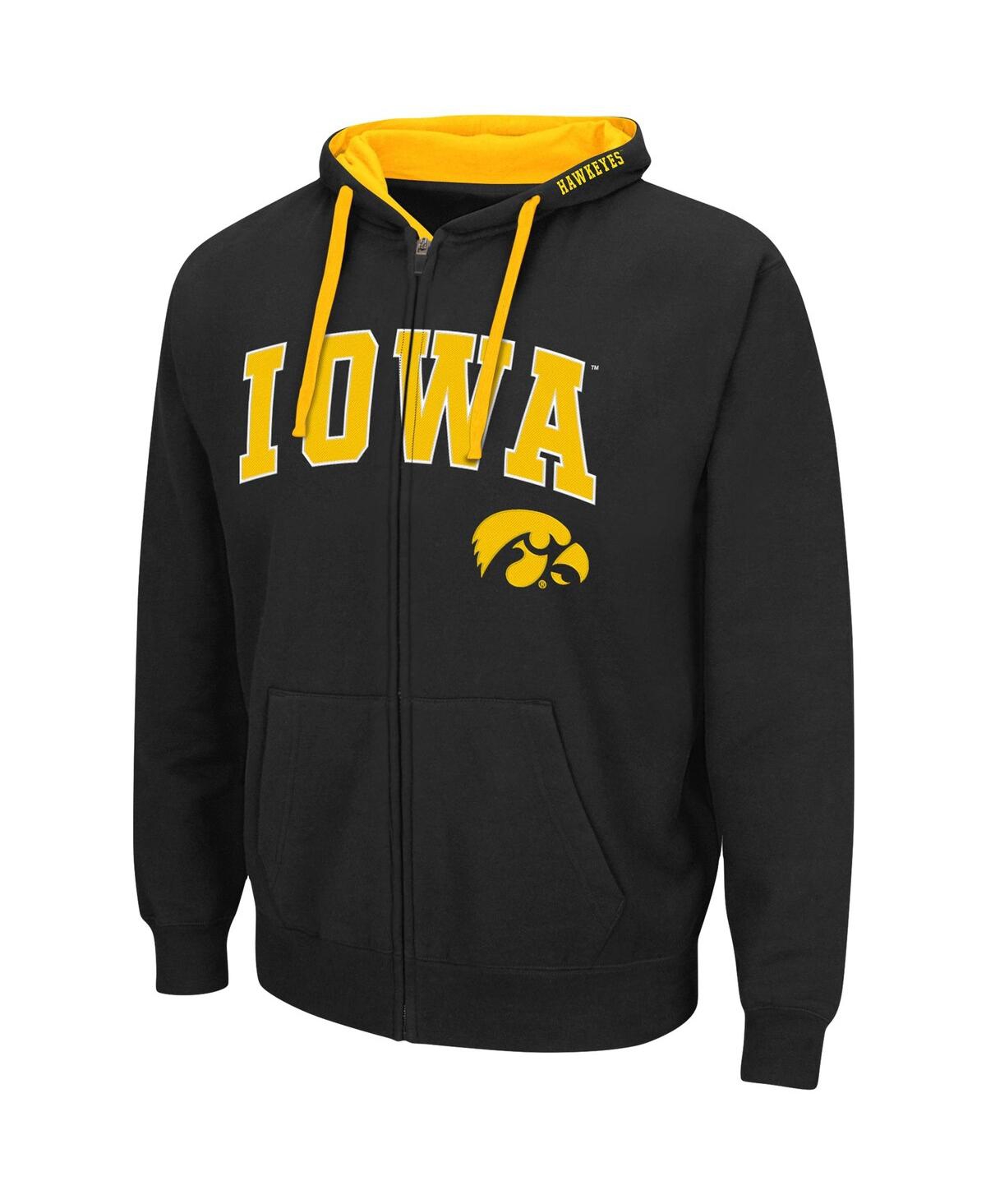 Colosseum Men's  Black Iowa Hawkeyes Big And Tall Full-zip Hoodie In Black