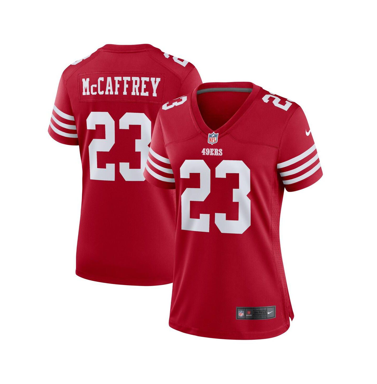 Женский топ Nike Christian McCaffrey Scarlet San Francisco 49ers Game Player Jersey — фото 1