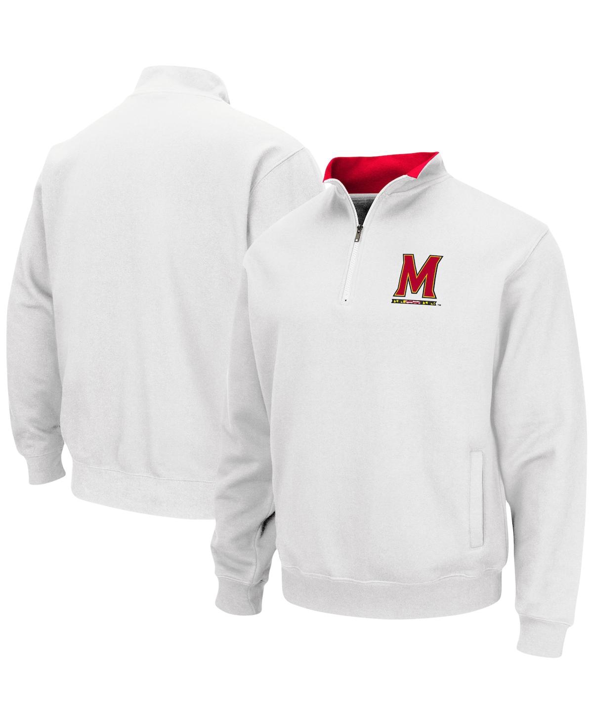 Men's Colosseum White Maryland Terrapins Tortugas Quarter-Zip Sweatshirt - White