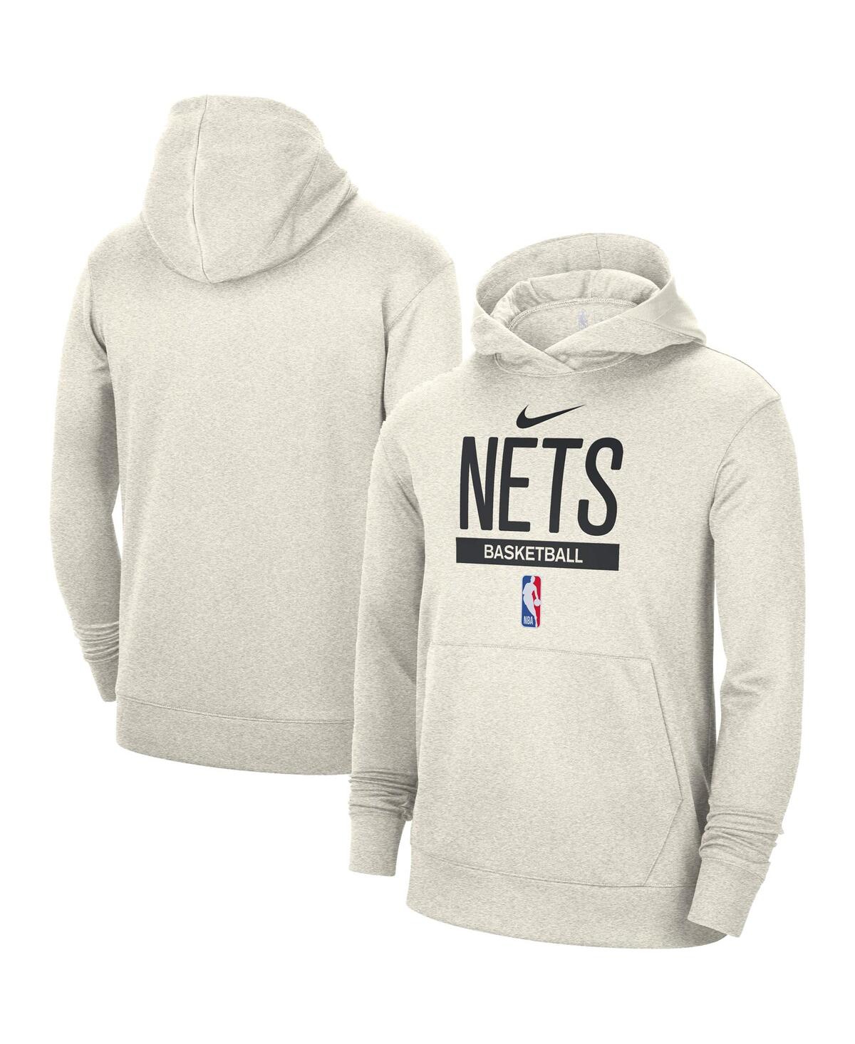 Nike Men's 2022-23 City Edition Brooklyn Nets White Dri-Fit Pregame Long Sleeve Shirt, Large