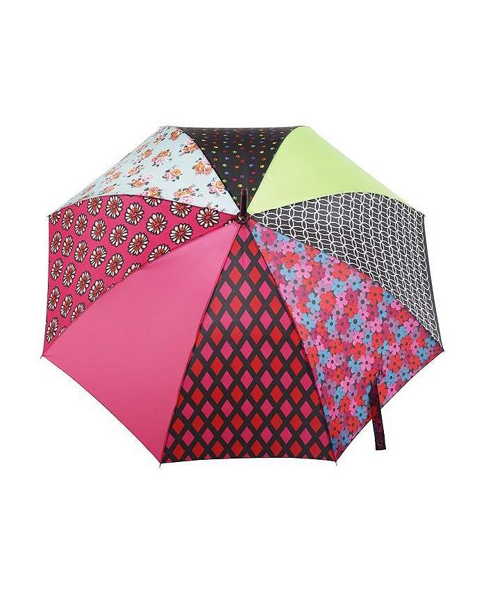 Totes Patchwork Auto Open Stick Umbrella Macy's