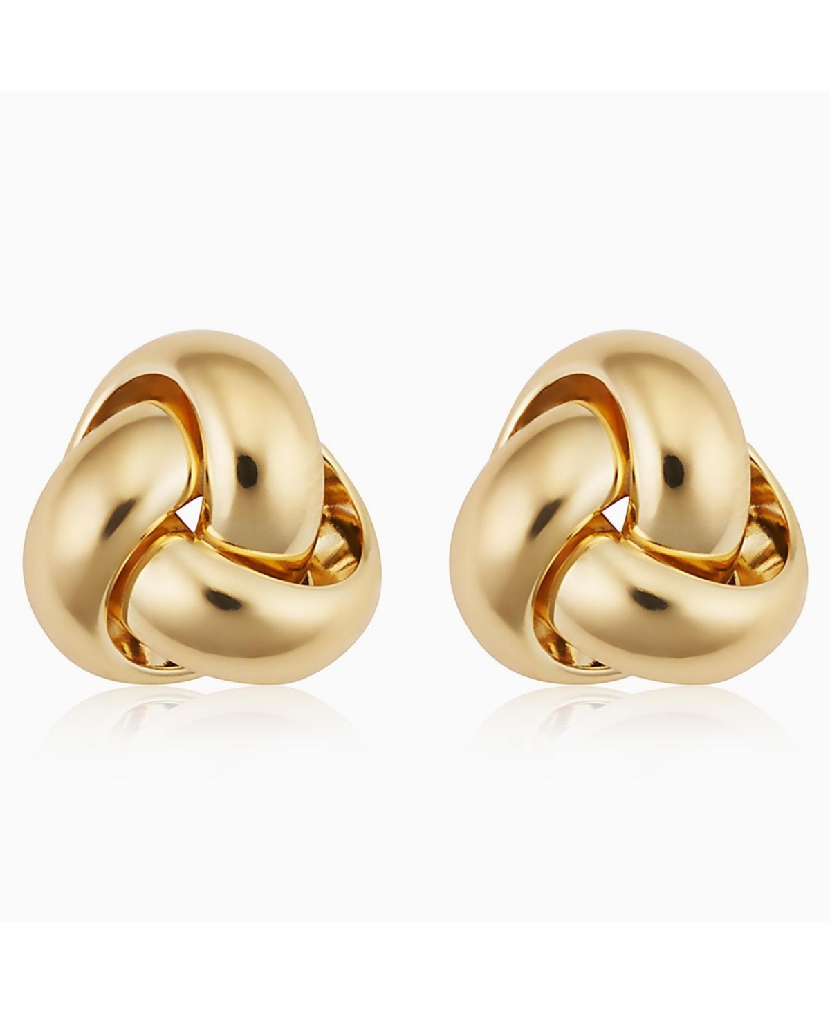 Oradina 18k Yellow Gold Knotted Love Studs In Yellow Gold