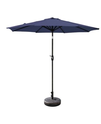 9 Ft Outdoor Patio Market Umbrella with Bronze Round Base