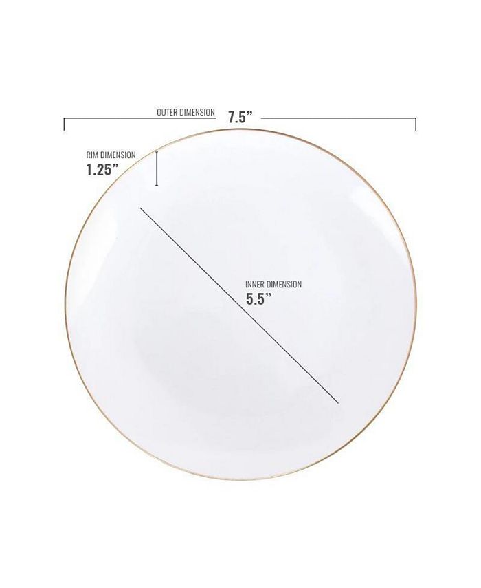 Smarty Had A Party 7.5" White with Gold Rim Organic Round Disposable