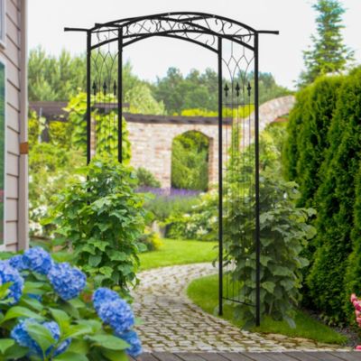 83" Decorative Metal Garden Arch Arbor for Backyard Wedding Decor