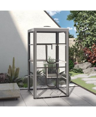 Large Outdoor Cat House Indoor Pet Playpen w/ 3 Platforms 4 Sandbags