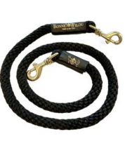 Bundle Shearling Fur Grip & Rope Leash - Black - Black