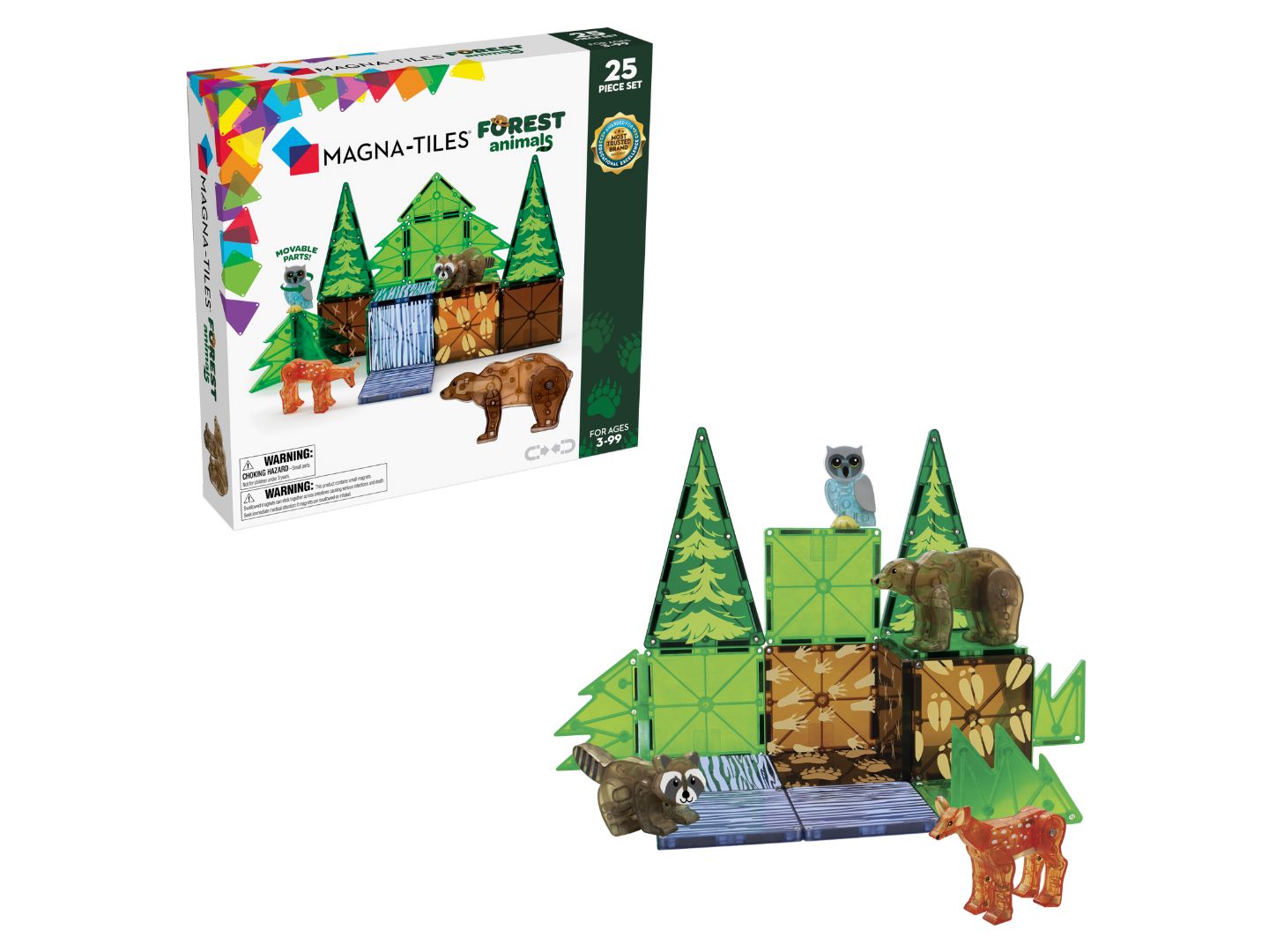 Детский конструктор Magna-Tiles® Forest Animals 25-Piece Building Set, Ages 3+ — фото 1