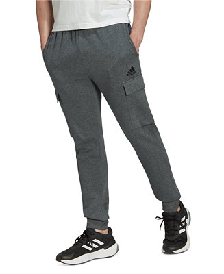 adidas Men's Essentials Regular Tapered-Fit Fleece Cargo Joggers - Macy's