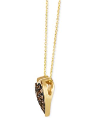 GODIVA x Le Vian&reg; Chocolate Ganache Heart Pendant Necklace Featuring Chocolate Diamond (5/8 ct. t.w.) in 14k Gold (Also Available in Rose Gold)