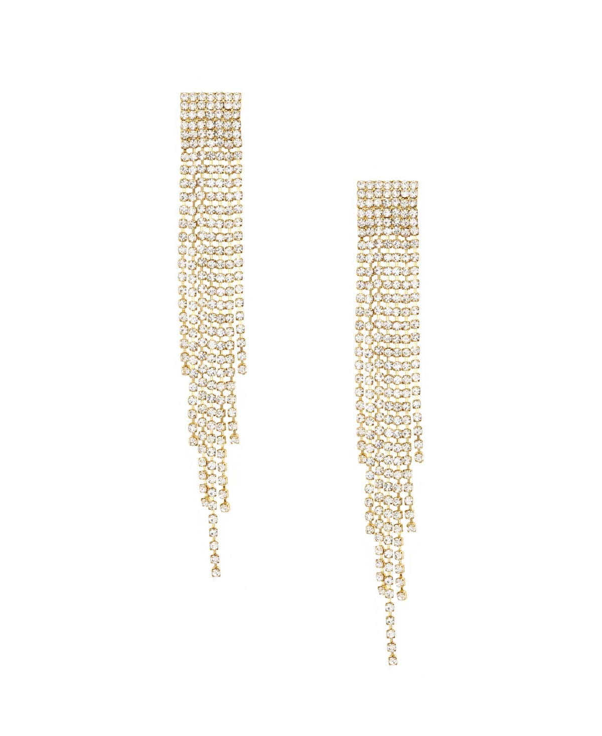 Ettika Crystal Fringe Earrings In 18k Gold Plating