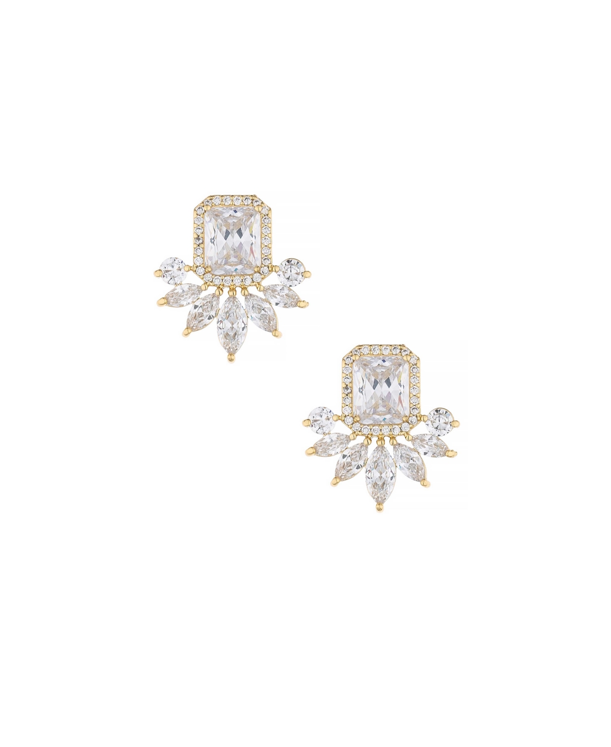 Ettika Shine Crystal Earrings In 18k Gold Plating
