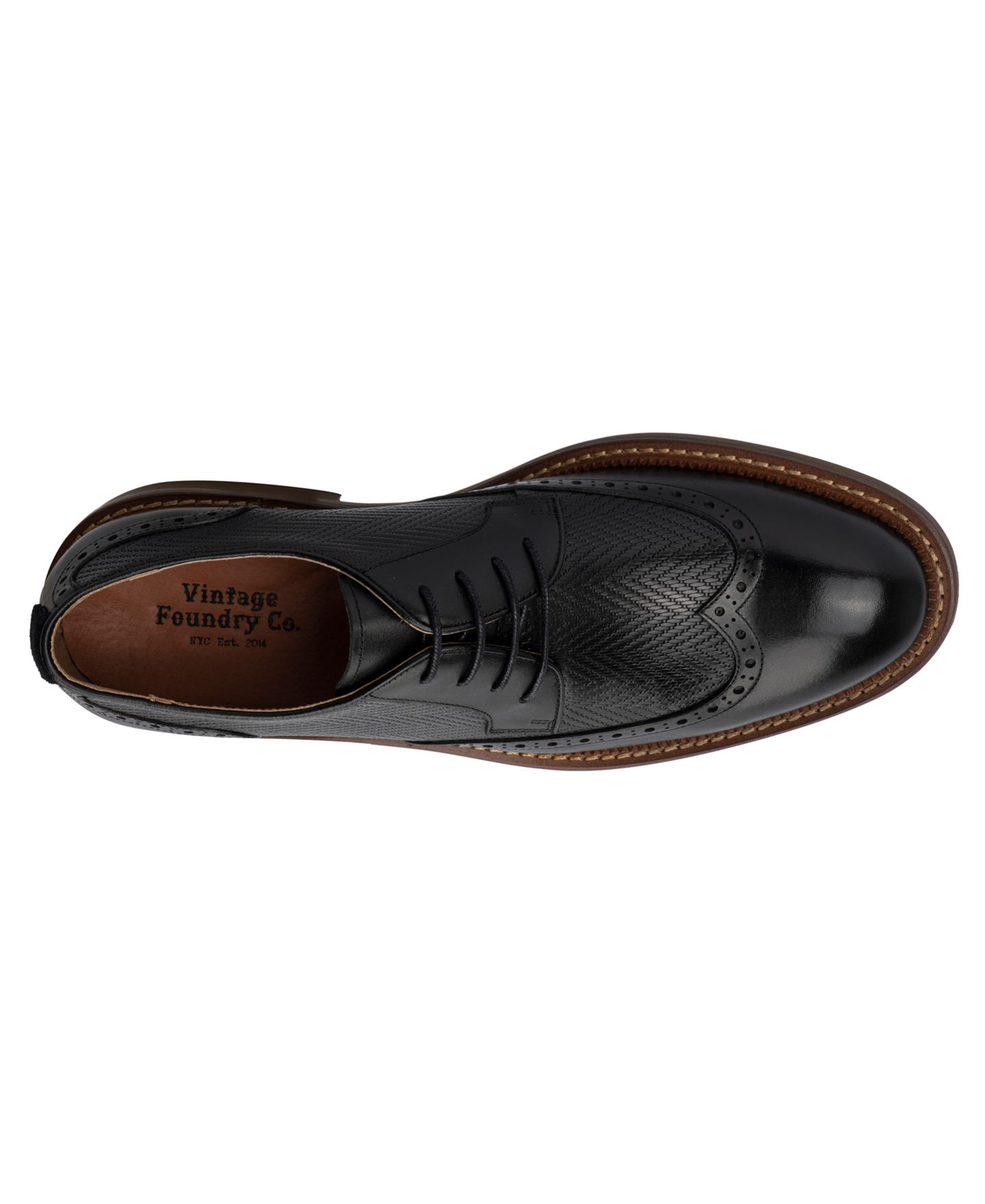 Обувь Vintage Foundry Co Men's Clark Lace-Up Oxfords, цвет: Чёрный — фото 6