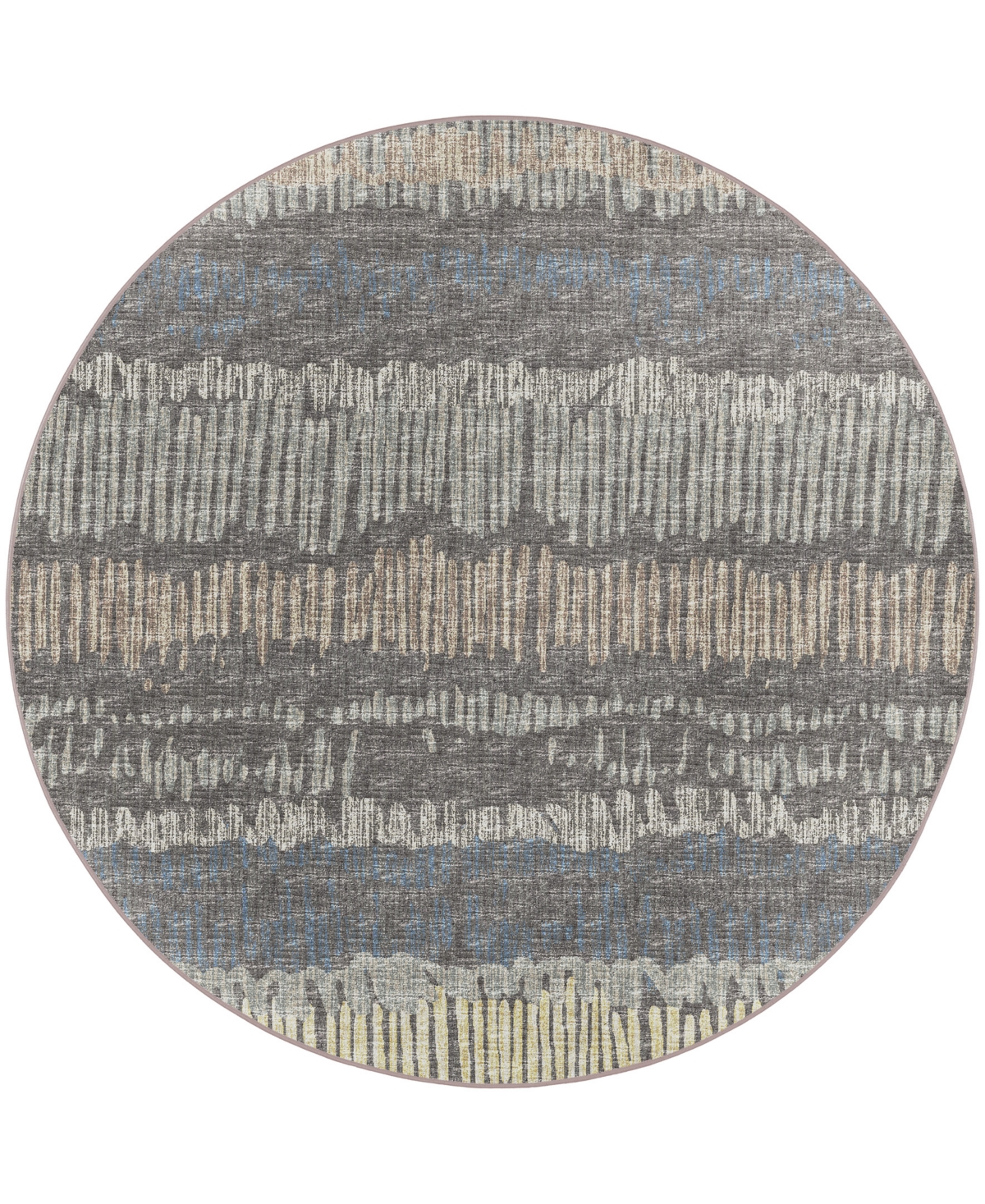 D Style Briggs Brg-4 8' x 8' Round Area Rug - Charcoal