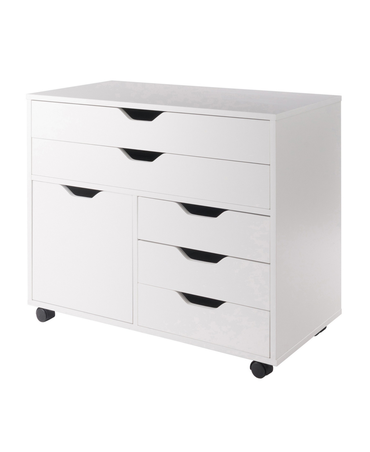 Winsome Halifax 26.3" Wood 3-small And 2-wide Drawers Storage Cabinet In White