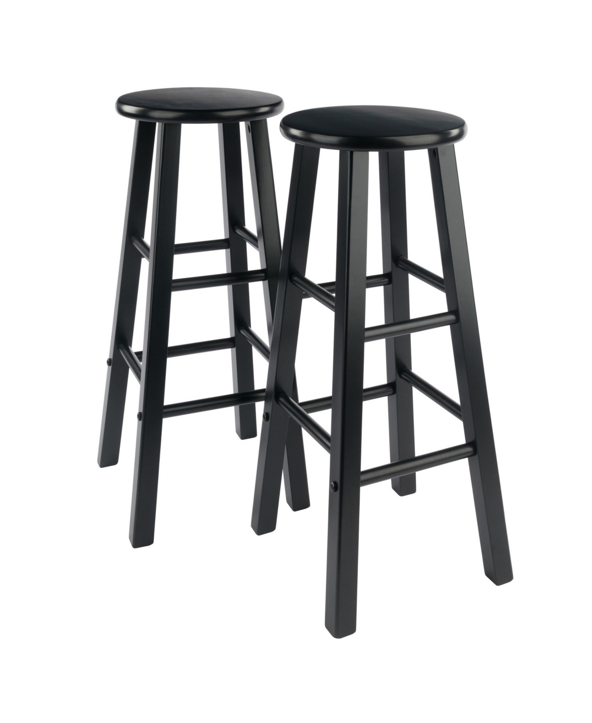 Winsome Element 2-piece Wood Bar Stool Set In Black