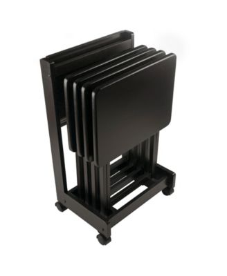 Brienda 5-Piece Wood Flip Top Snack Table Set