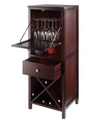 Brooke Jelly 47.44" Wood 4-Section Wine Storage Cupboard