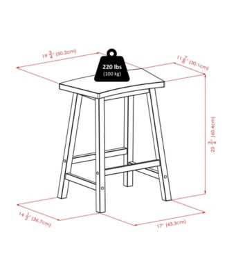 Katashi 23.78" Wood Fan Shape Counter Stool