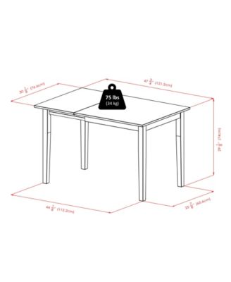 Perrone 29.13" Wood Drop Leaf Dining Table