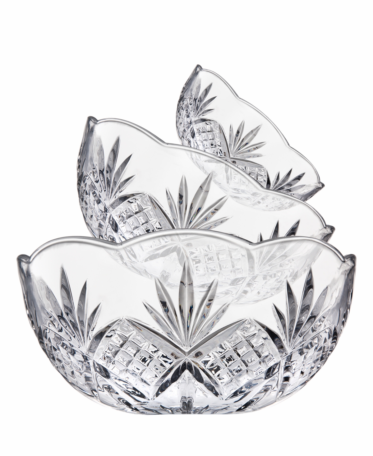 Dublin Crystal Round Serving Bowl, Set of 3 - Clear