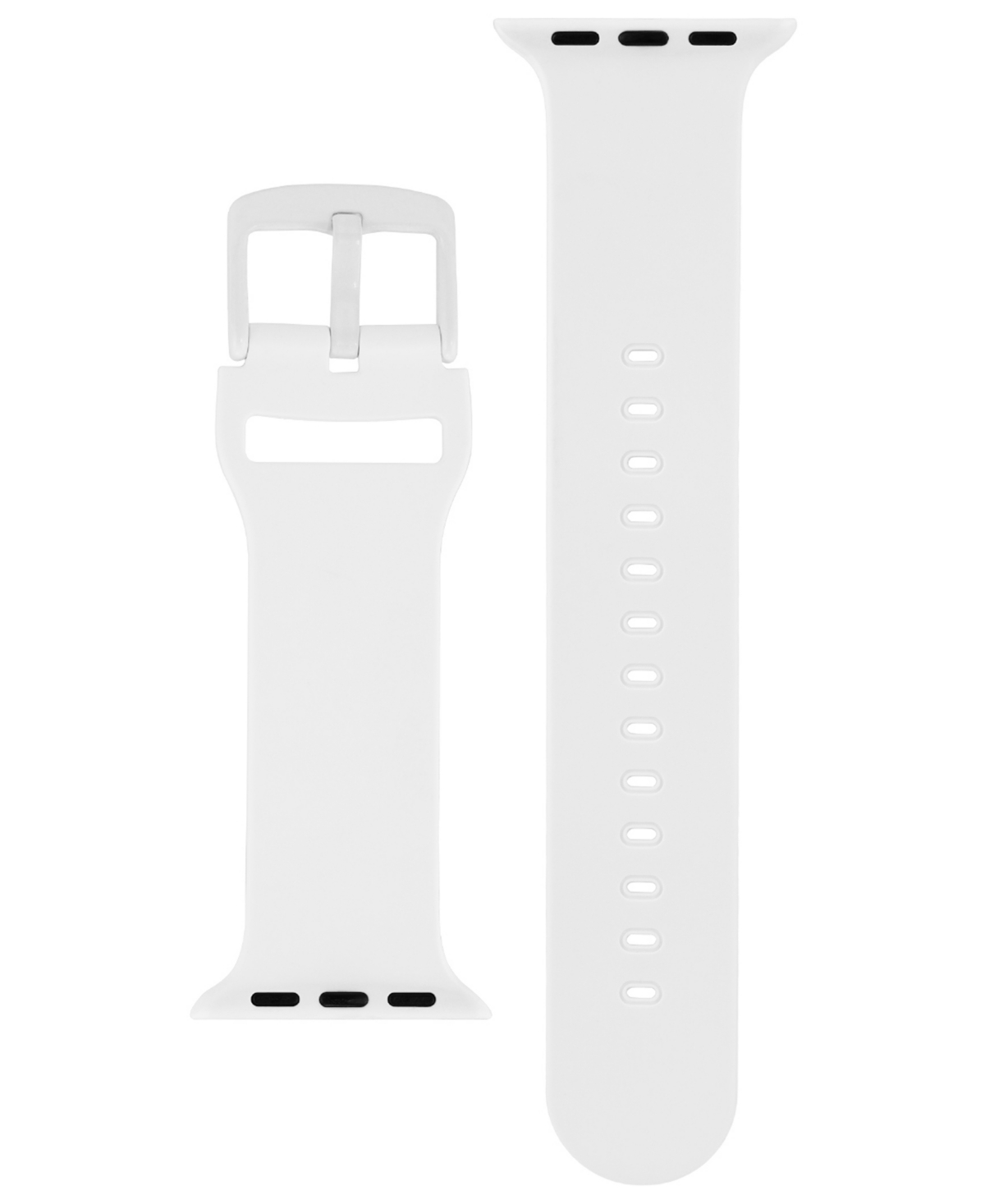 White Silicone Keeperless Band designed for Apple Watch 42mm (Series 10) & 38/40/41mm - White
