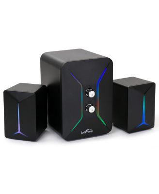 Computer Gaming 2.1 Speaker System with Color LED Lights