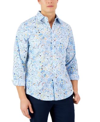 Club Room - Men's Long-Sleeve Arno Paisley Refined Woven Shirt