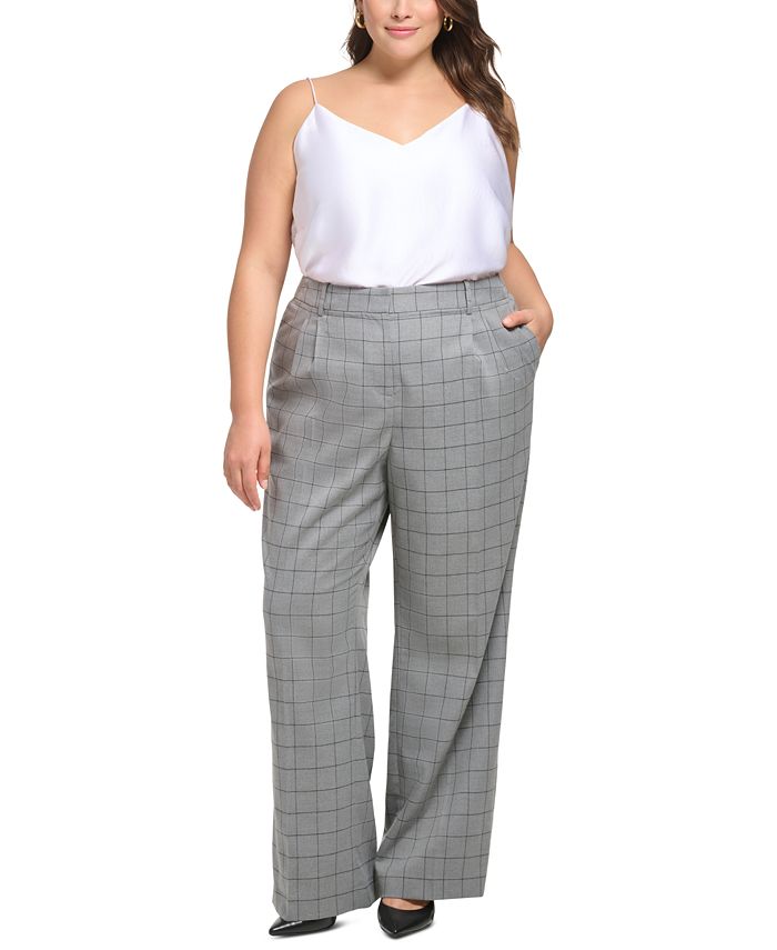 Plus size windowpane pants clearance
