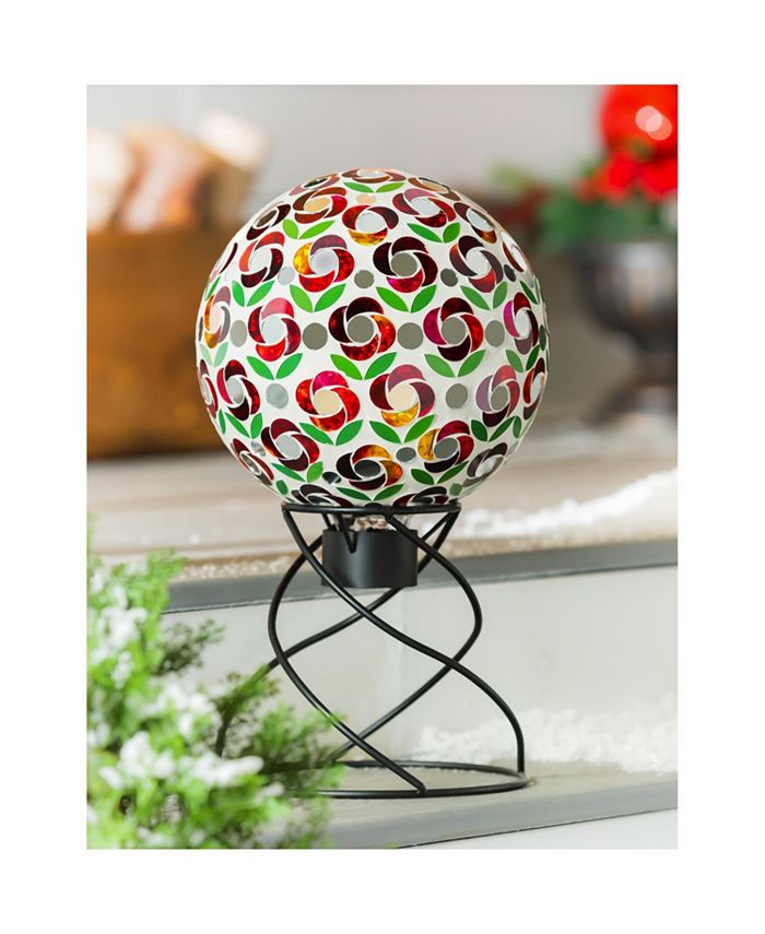 Evergreen 10" Mosaic Glass Gazing Ball, Poinsettia Macy's