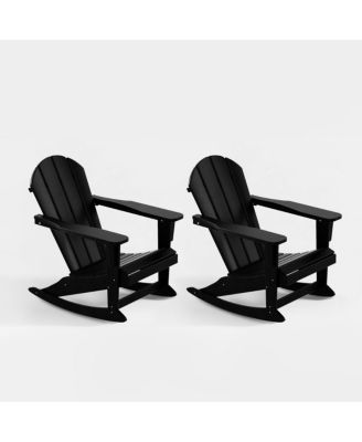 Outdoor Patio Porch Rocking Adirondack Chair (Set of 2)