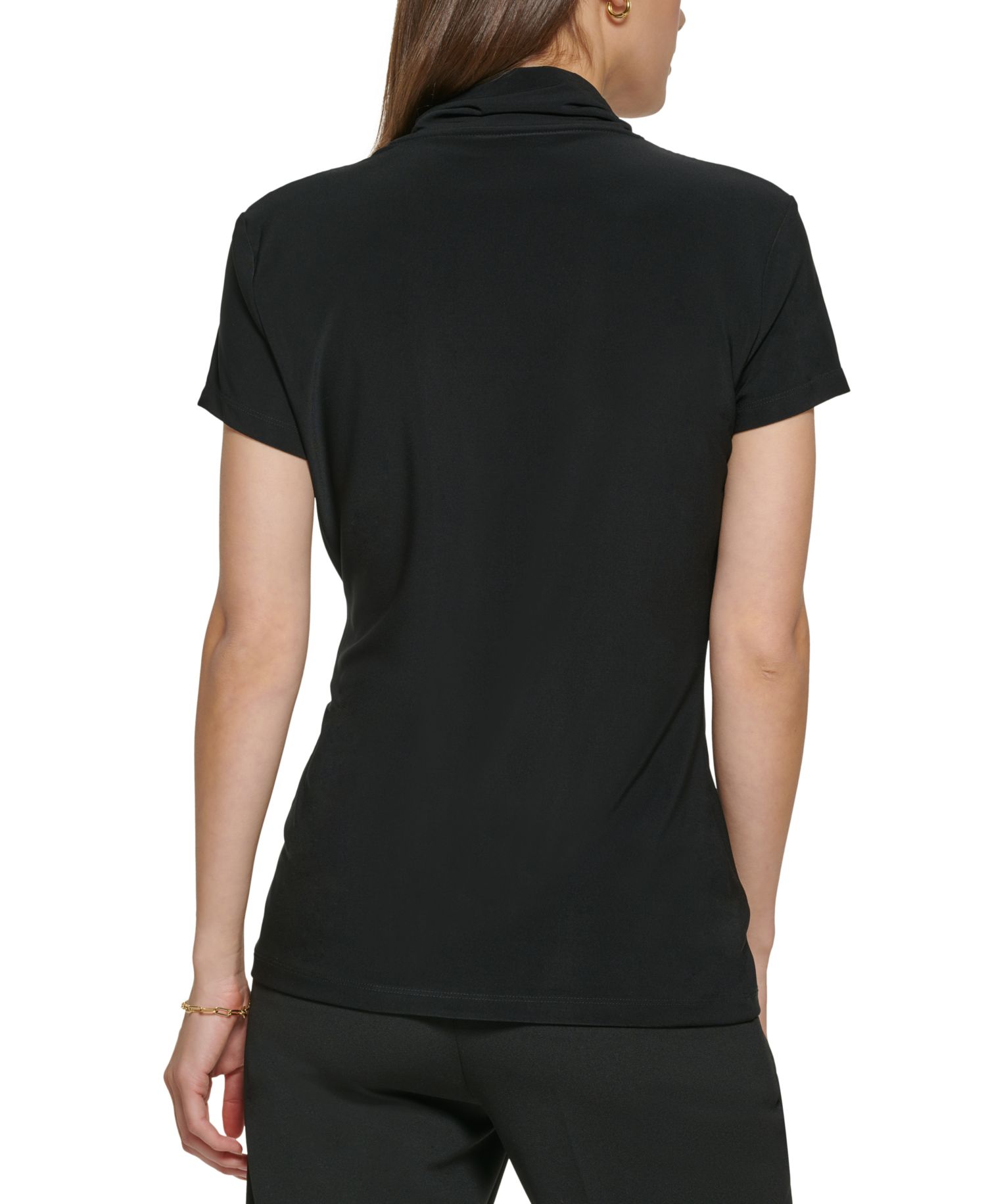 Petite Draped Surplice Blouse