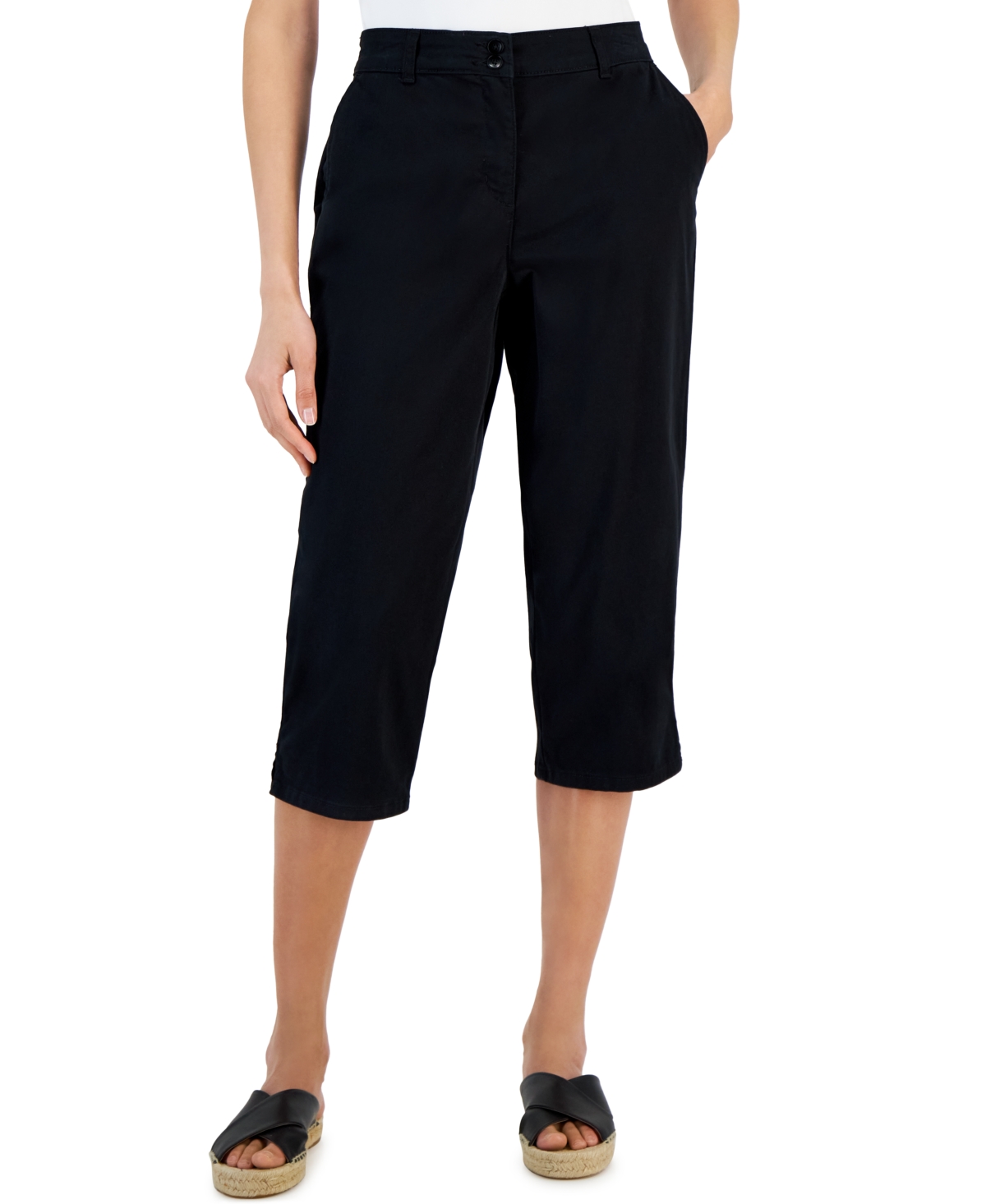 Karen Scott Plus Size Comfort-waist Capri Pants, Created For Macy's In ...