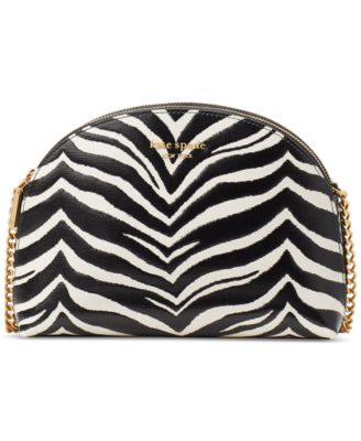 kate spade new york - Morgan Zebra Embossed Saffiano Leather Double Zip Dome Crossbody