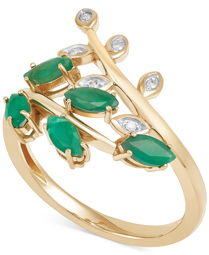 Macy s Emerald 7 8 ct. t.w. and Diamond Accent Vine Statement