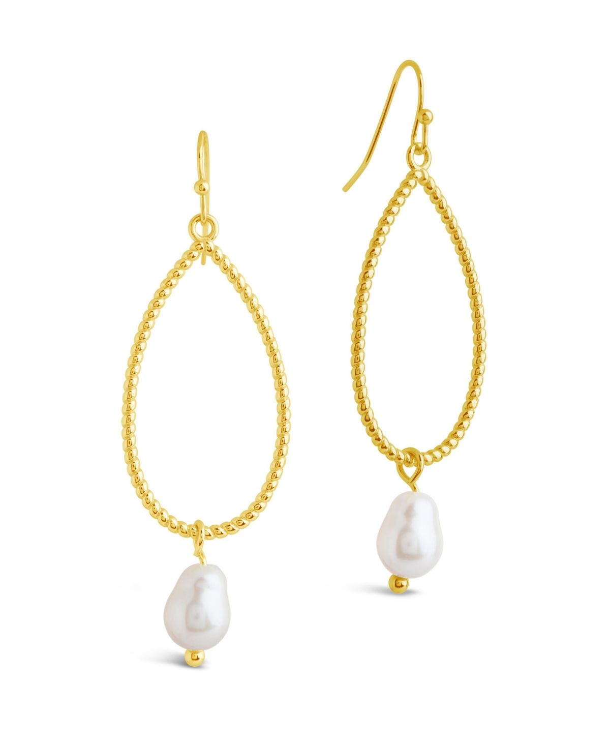 Shop Sterling Forever Elyse Dangle Cultured Freshwater Pearl Earrings In Gold