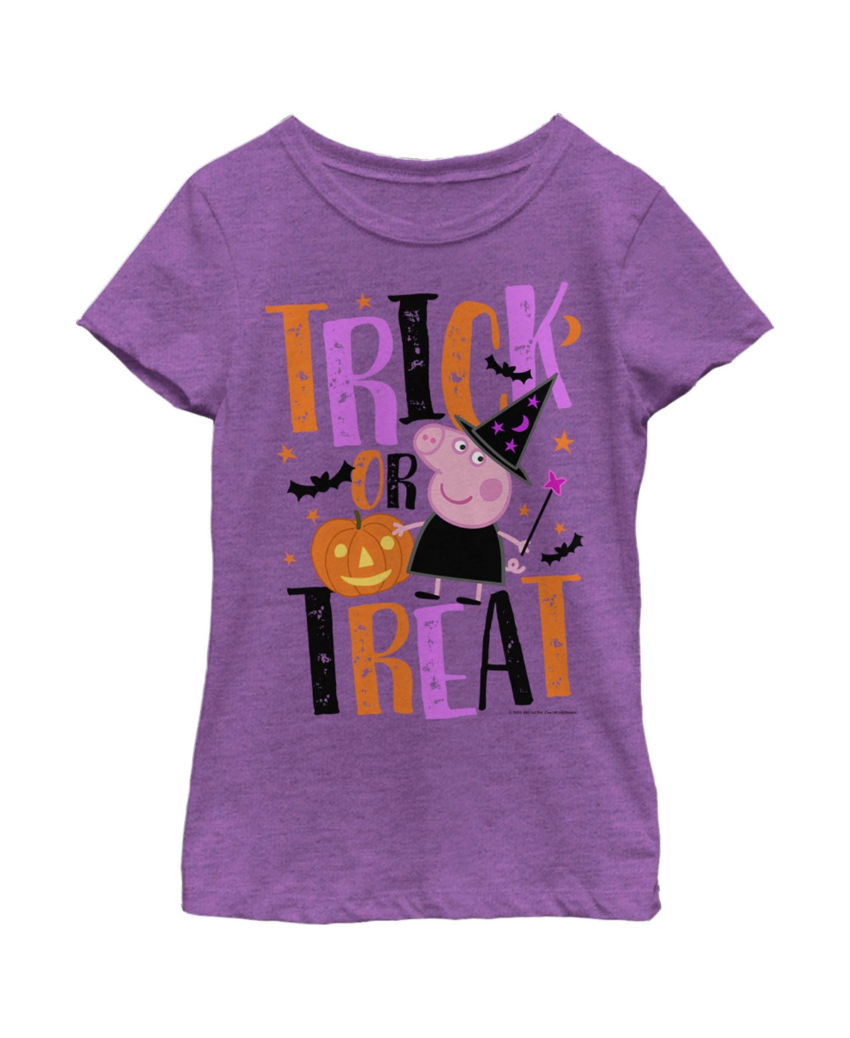 Hasbro Girl's Peppa Pig Halloween Trick-or-treat Child T-shirt In Purple Berry