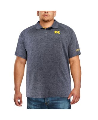 Men's Navy Michigan Wolverines Big and Tall Down Swing Polo Shirt