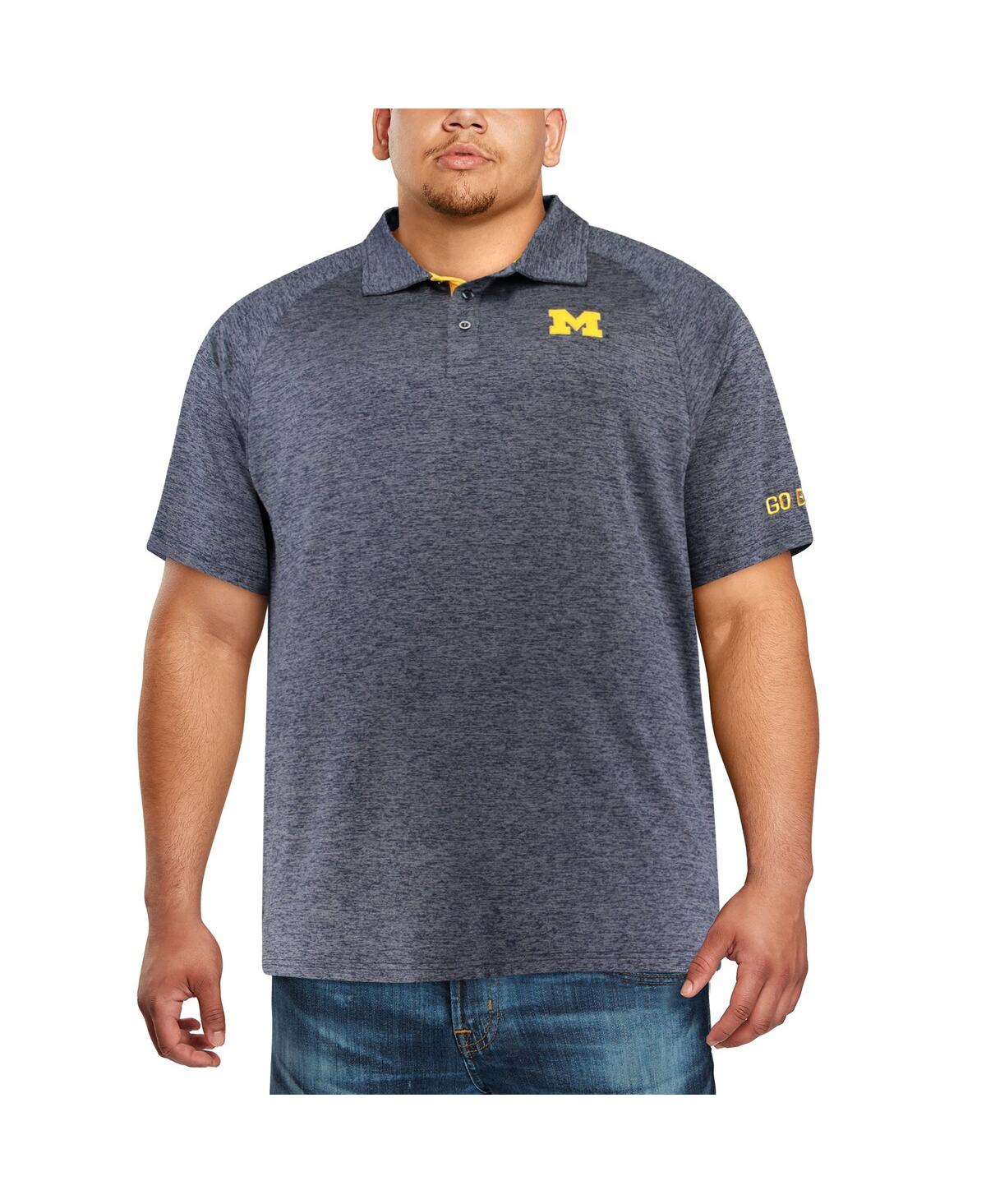 Men's ColosseumMichigan Wolverines Big and Tall Down Swing Polo Shirt - Navy