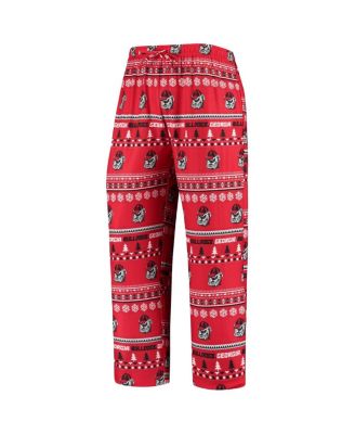 Men's Red Georgia Bulldogs Ugly Sweater Knit Long Sleeve Top and Pant Set