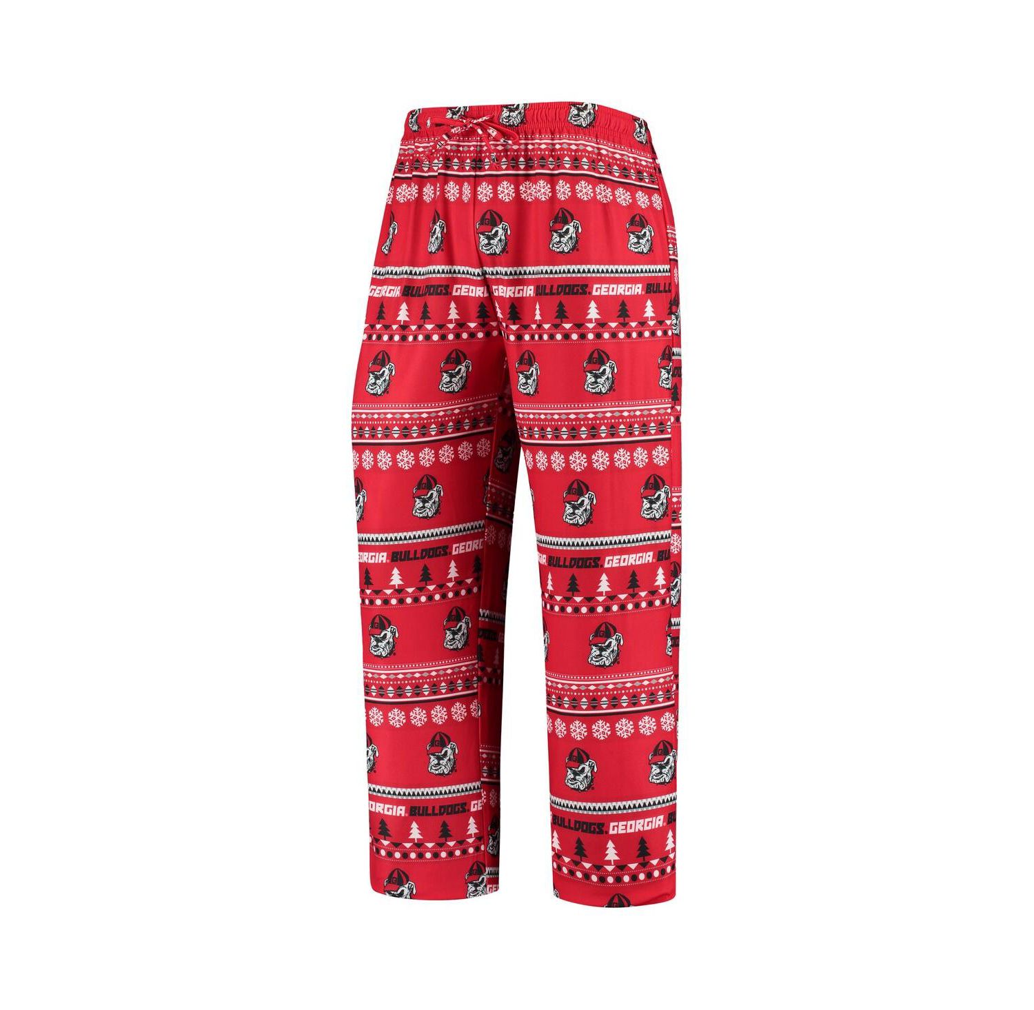 Men's Red Georgia Bulldogs Ugly Sweater Knit Long Sleeve Top and Pant Set