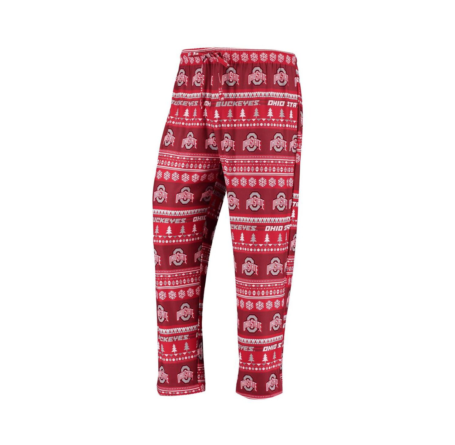 Men's Scarlet Ohio State Buckeyes Ugly Sweater Knit Long Sleeve Top and Pant Set