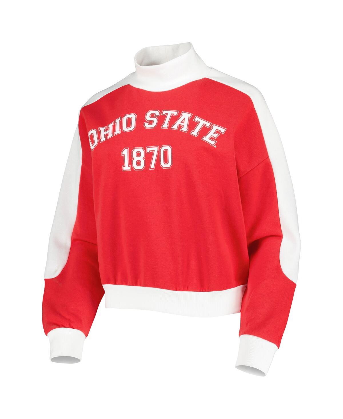 Shop Gameday Couture Women's  Red Ohio State Buckeyes Make It A Mock Sporty Pullover Sweatshirt